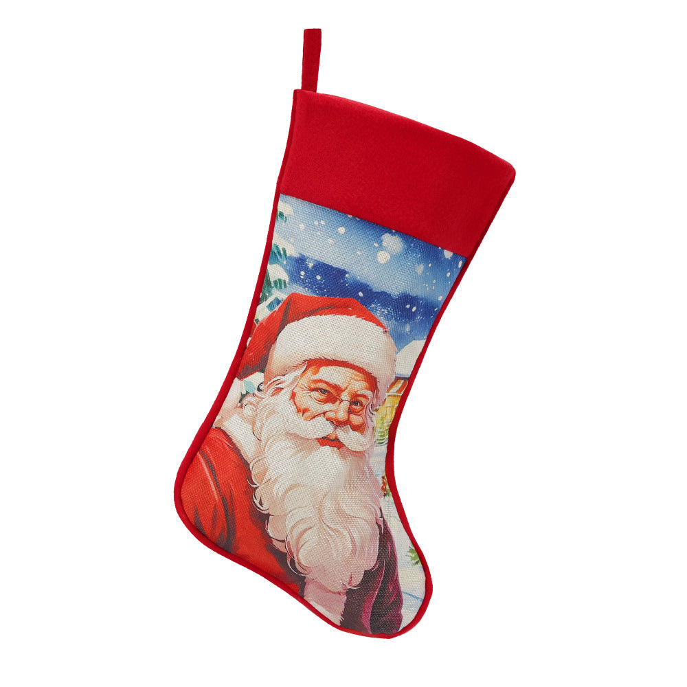 Christmas Decorations Creative Cartoon Christmas Socks Christmas Fireplace Decoration Gift Bags Holiday Hanging Decorations