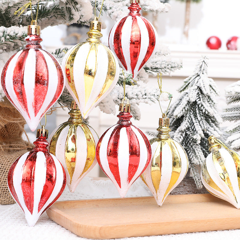 Christmas decoration red and white painted electroplating painted gourd pendant Christmas tree pointed fruit pendant