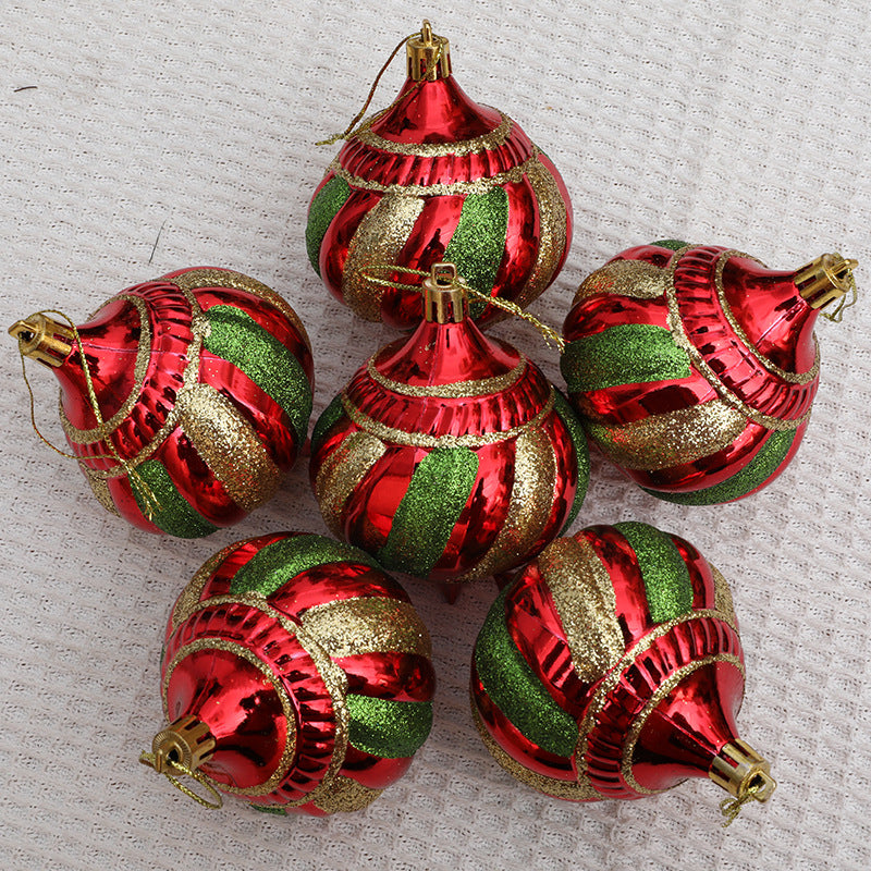 Christmas decoration painted onion shaped ball Christmas tree decoration hanging ball spiral cone ball