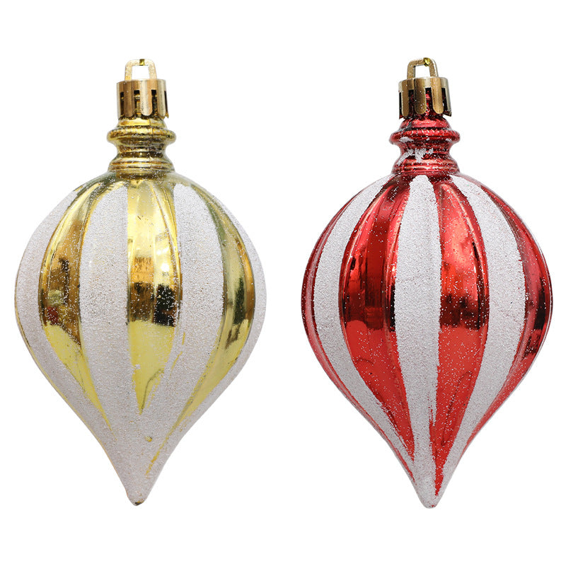 Christmas decoration red and white painted electroplating painted gourd pendant Christmas tree pointed fruit pendant