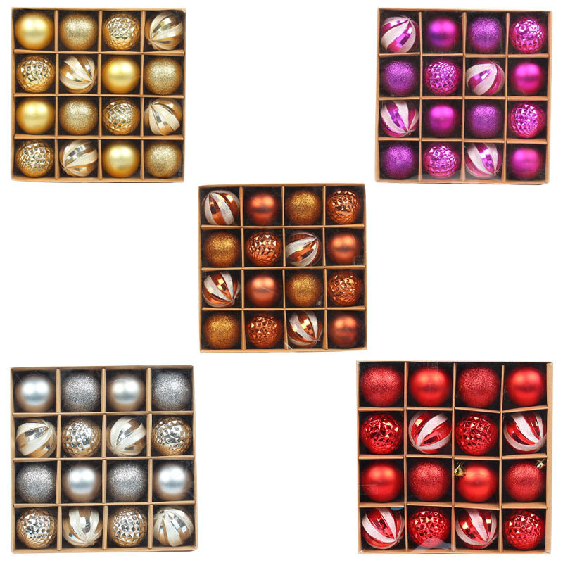 Christmas decoration hanging ball 6cm painted Christmas ball Christmas tree pendant set electroplated ball gift box