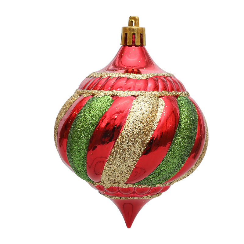 Christmas decoration painted onion shaped ball Christmas tree decoration hanging ball spiral cone ball