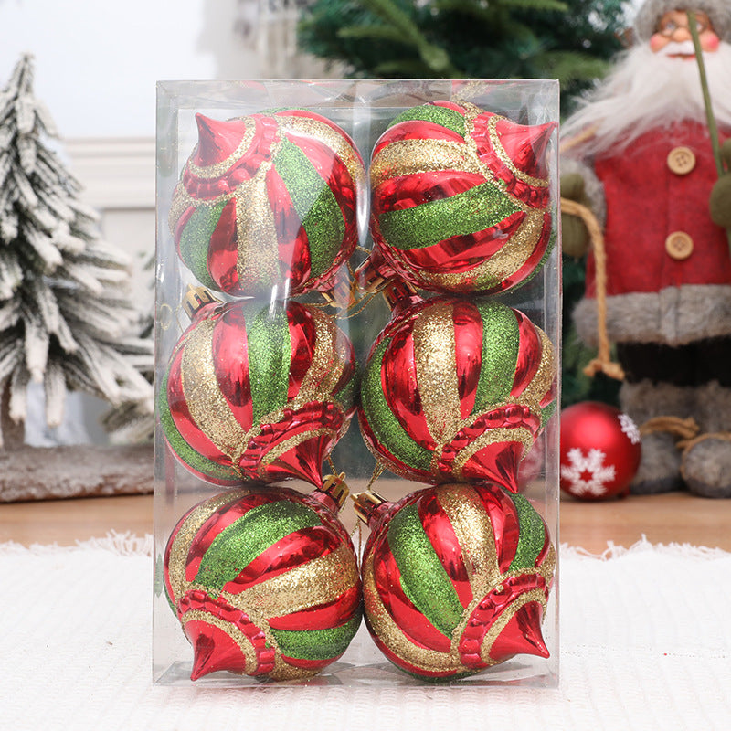 Christmas decoration painted onion shaped ball Christmas tree decoration hanging ball spiral cone ball