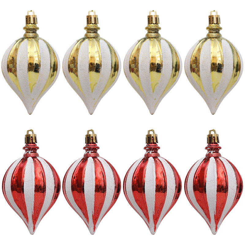 Christmas decoration red and white painted electroplating painted gourd pendant Christmas tree pointed fruit pendant