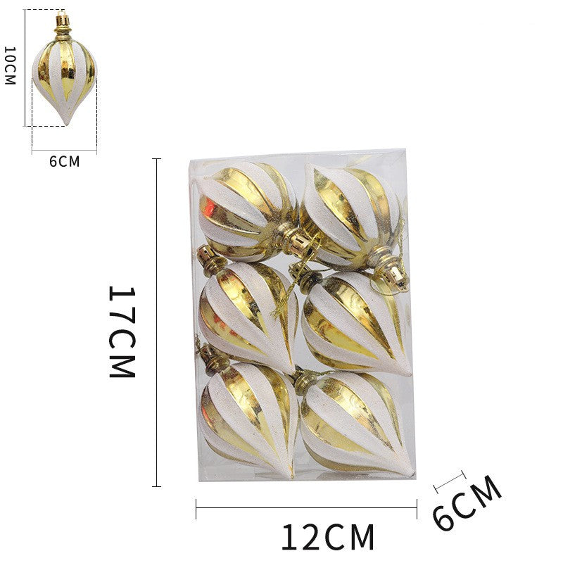 Christmas decoration red and white painted electroplating painted gourd pendant Christmas tree pointed fruit pendant