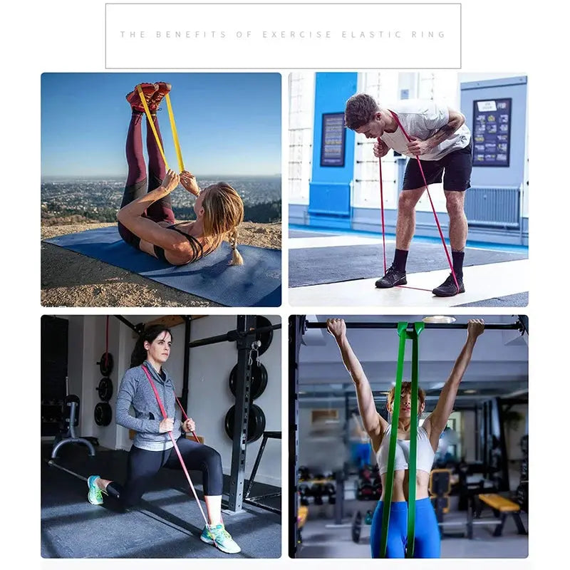 Tough Latex Resistance Band Elastic Exercise Strength Pull-Ups Auxiliary Band Pilates Gym Fitness Equipment Strengthening Train Lamiiche