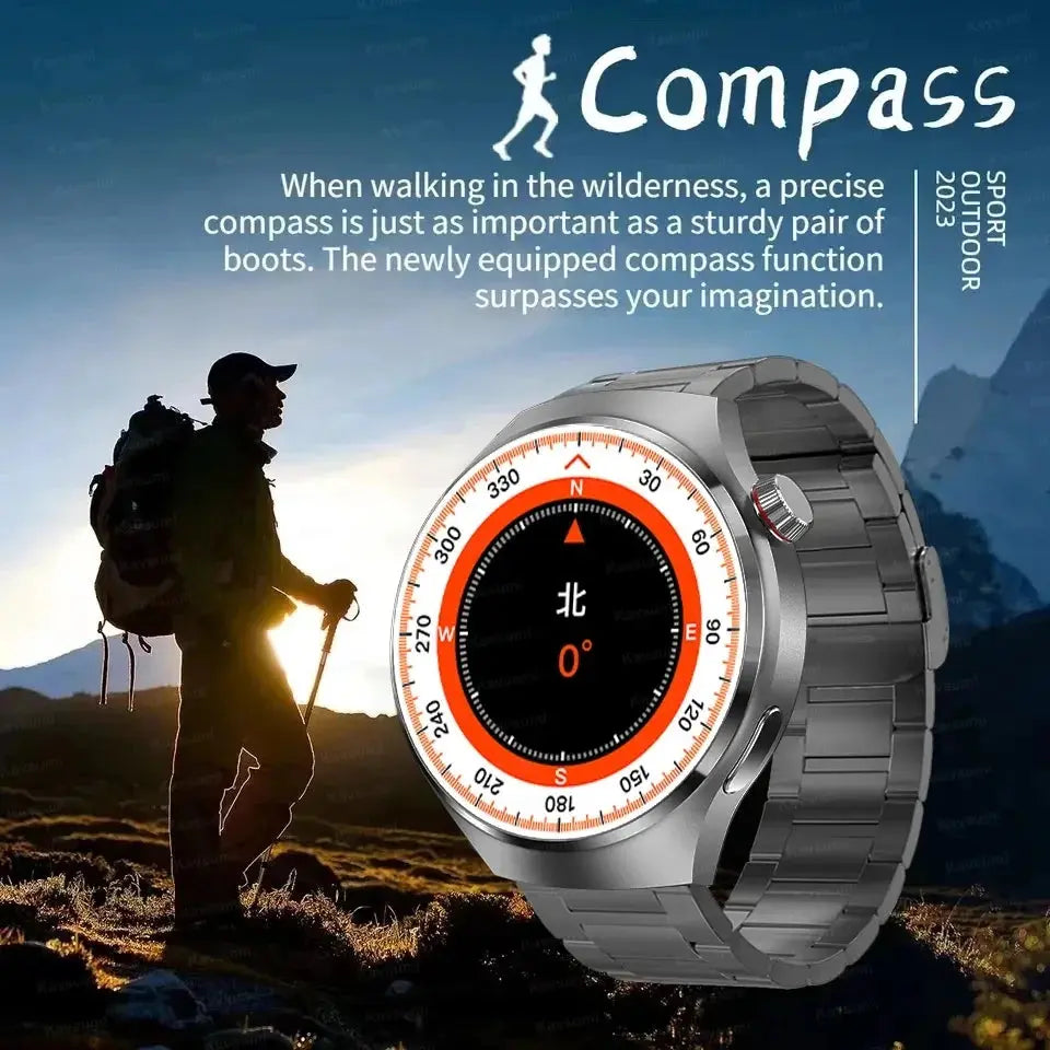 For HUAWEI GT4 Pro GPS NFC Smart Watch Men 360*360 AMOLED Screen Heart rate Bluetooth Call IP68 Waterproof Man Smartwatch 2024  Lamiiche