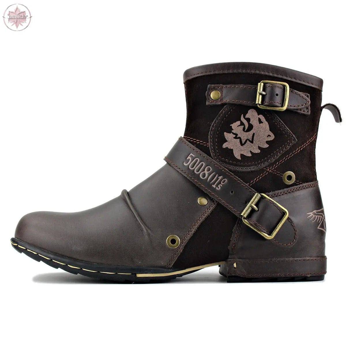 Western denim color changing Martin shoes for men leather shoes for men - Lamiiche
