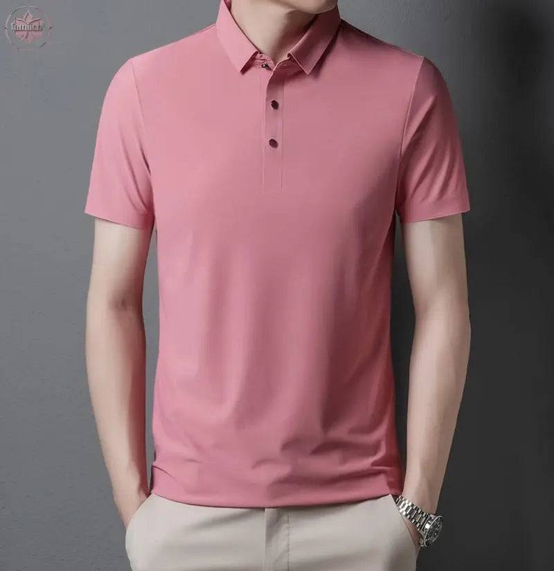 POLO shirt men's light business short sleeved Paul shirt loose fitting T-shirt Father's Day - Lamiiche