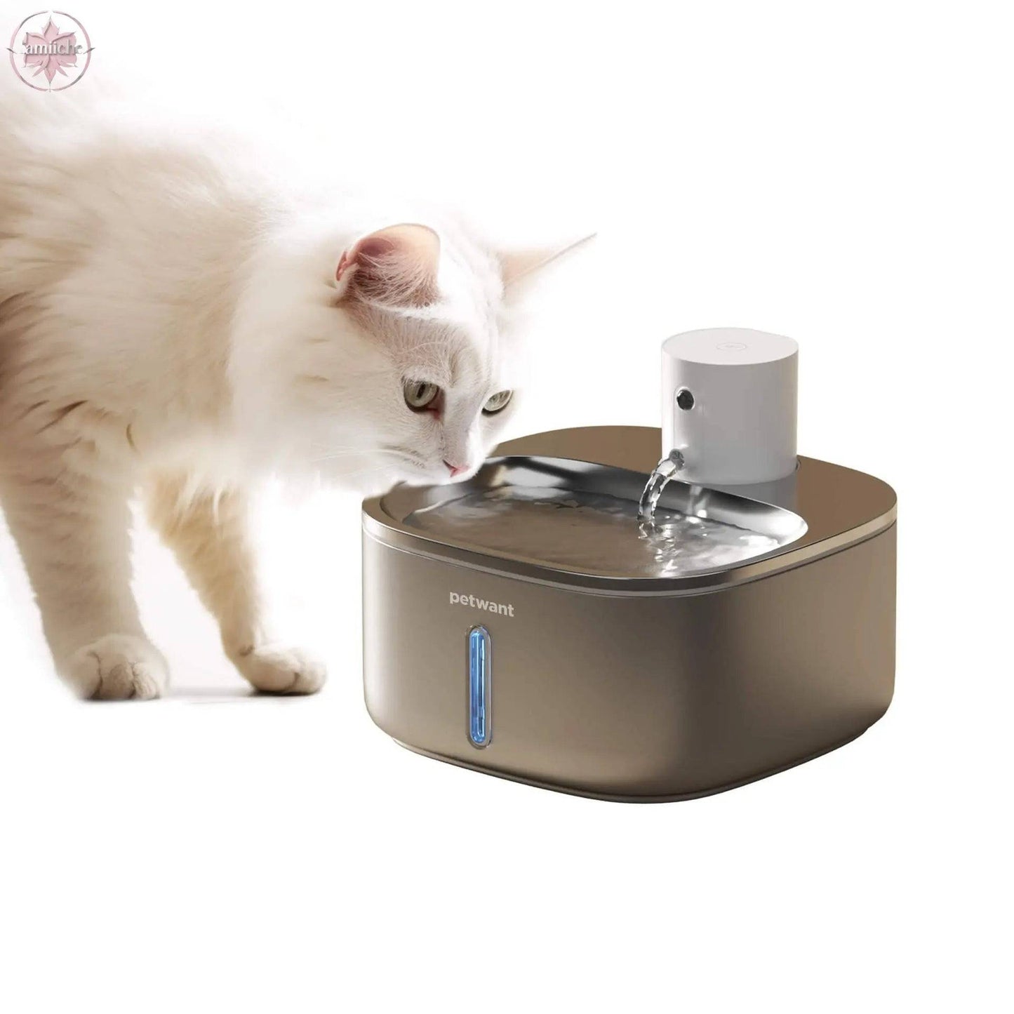3.2L stainless steel wireless pet water dispenser 5000mA ultra endurance infrared sensing water feeding - Lamiiche
