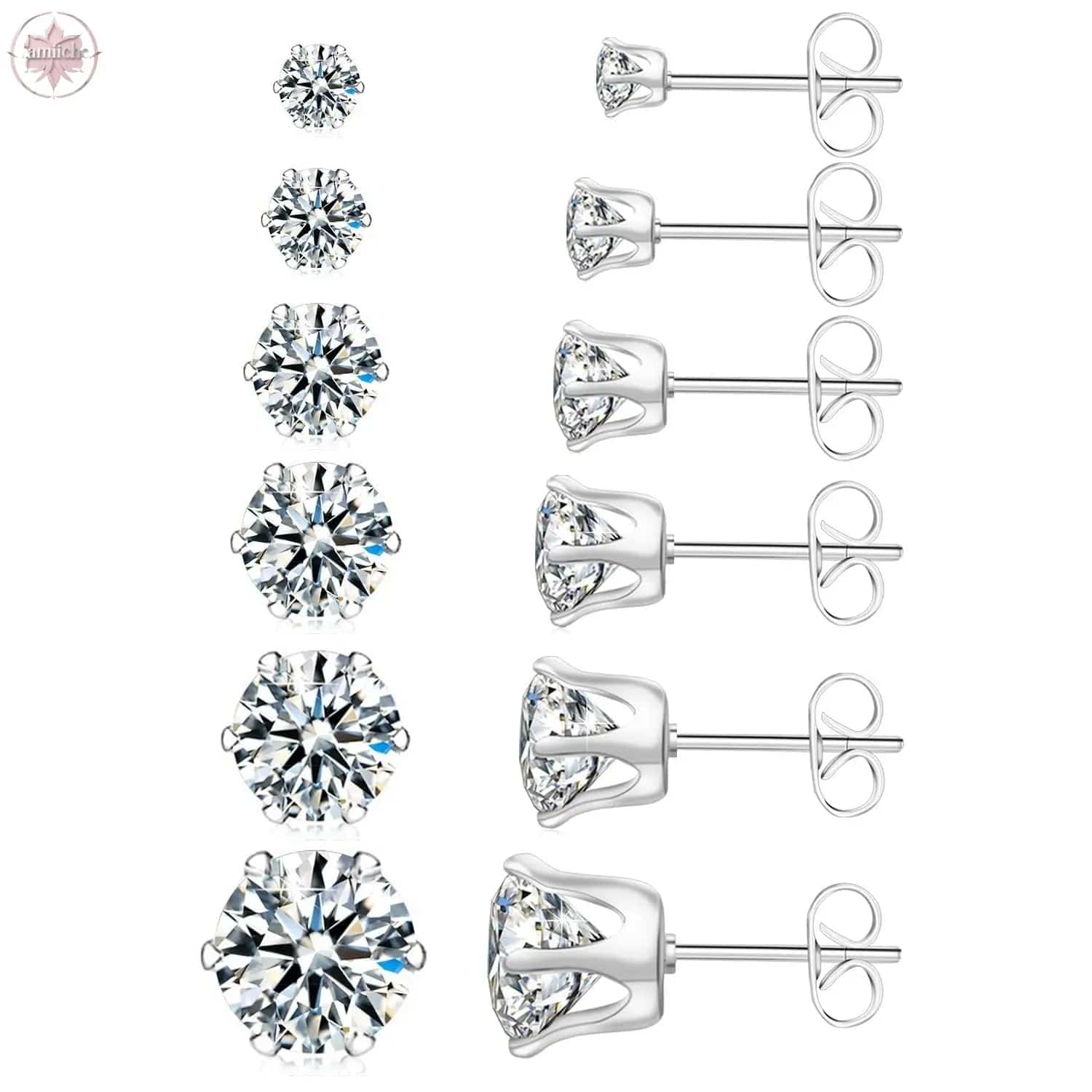 Stainless steel earring set with multiple decorations - Lamiiche