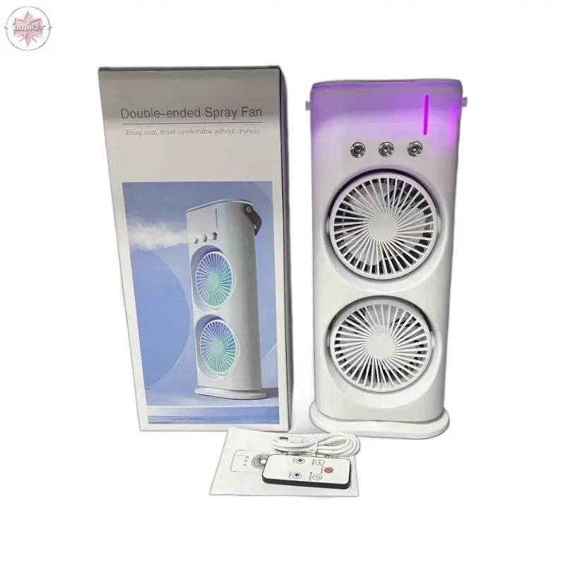Double head spray fan USB office home dormitory desktop fan can shake the head mini fan - Lamiiche