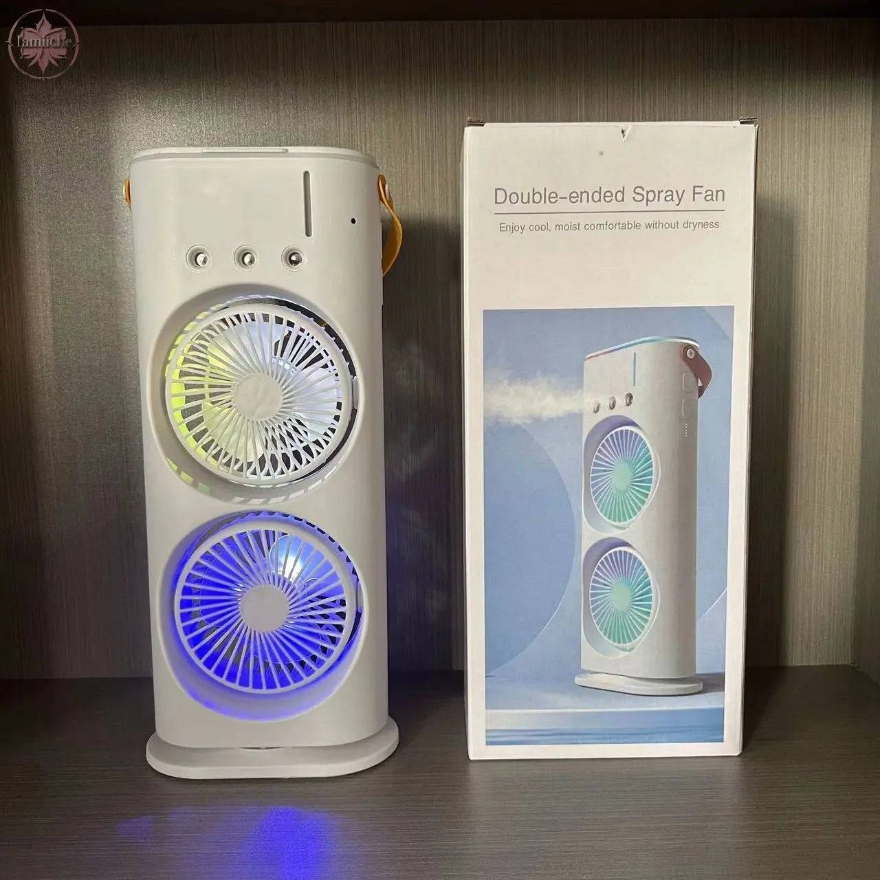 Double head spray fan USB office home dormitory desktop fan can shake the head mini fan - Lamiiche