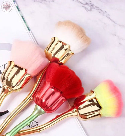 Flower Nail Brush For Manicure Rose Nail Art Brush Nail Accesories Tools Popular Round Small Gel polish Dust Cleaning Brushes - Lamiiche