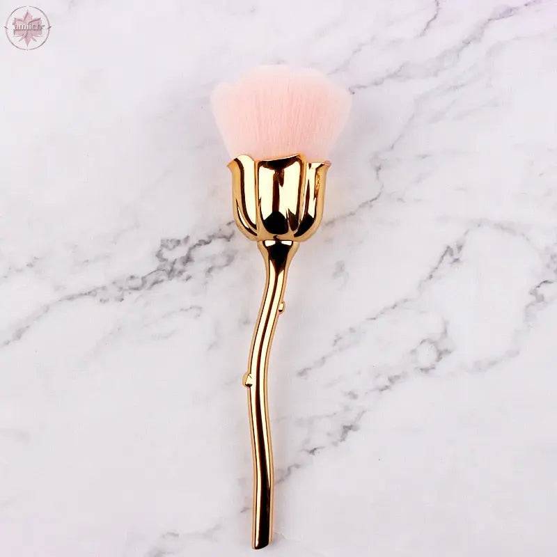 Flower Nail Brush For Manicure Rose Nail Art Brush Nail Accesories Tools Popular Round Small Gel polish Dust Cleaning Brushes - Lamiiche