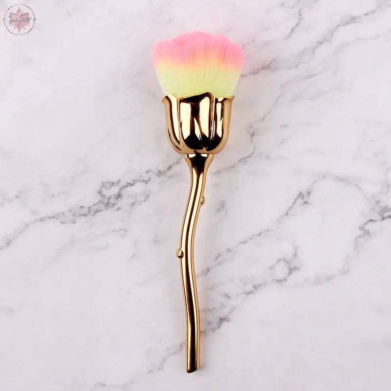 Flower Nail Brush For Manicure Rose Nail Art Brush Nail Accesories Tools Popular Round Small Gel polish Dust Cleaning Brushes - Lamiiche