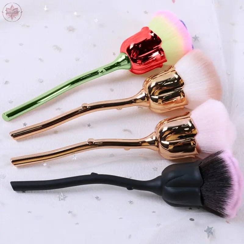 Flower Nail Brush For Manicure Rose Nail Art Brush Nail Accesories Tools Popular Round Small Gel polish Dust Cleaning Brushes - Lamiiche