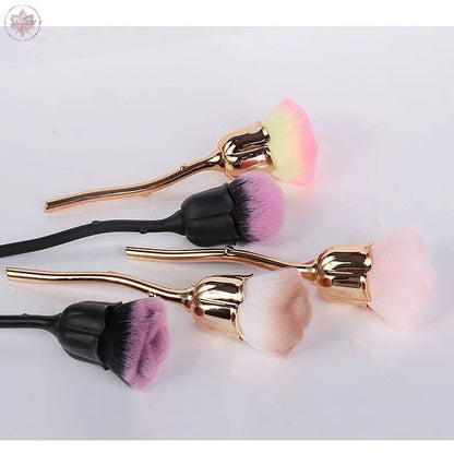 Flower Nail Brush For Manicure Rose Nail Art Brush Nail Accesories Tools Popular Round Small Gel polish Dust Cleaning Brushes - Lamiiche