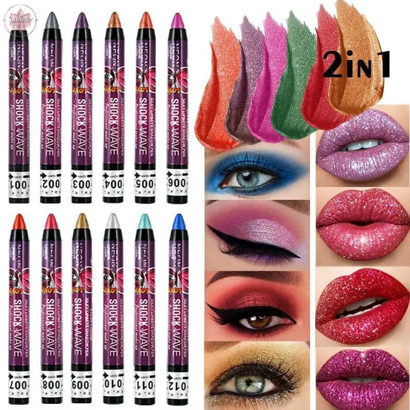 KISS SUSY 36 color eye shadow pencil stick lip pencil 2 in 1 is not easy to smudge - Lamiiche