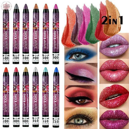 KISS SUSY 36 color eye shadow pencil stick lip pencil 2 in 1 is not easy to smudge - Lamiiche