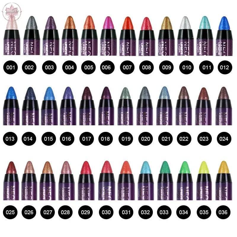 KISS SUSY 36 color eye shadow pencil stick lip pencil 2 in 1 is not easy to smudge - Lamiiche