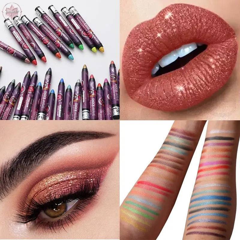 KISS SUSY 36 color eye shadow pencil stick lip pencil 2 in 1 is not easy to smudge - Lamiiche