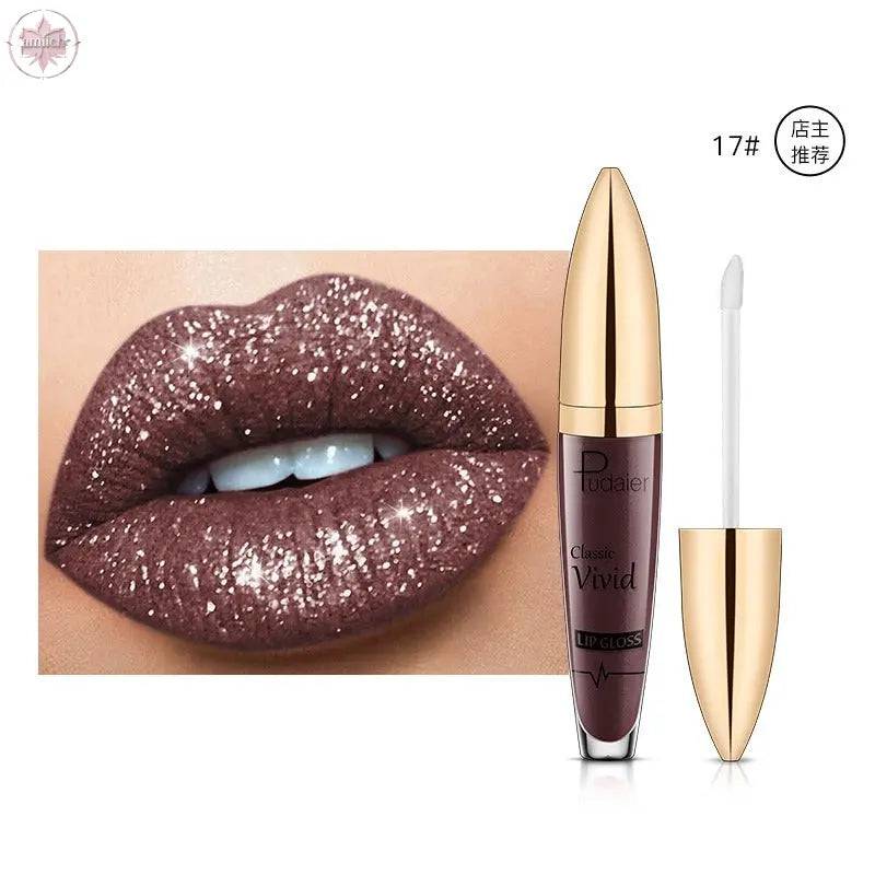 Pudaier matte pearl gloss lip gloss does not stick to cup lip glaze, develops color, liquid lipstick, and lip gloss - Lamiiche