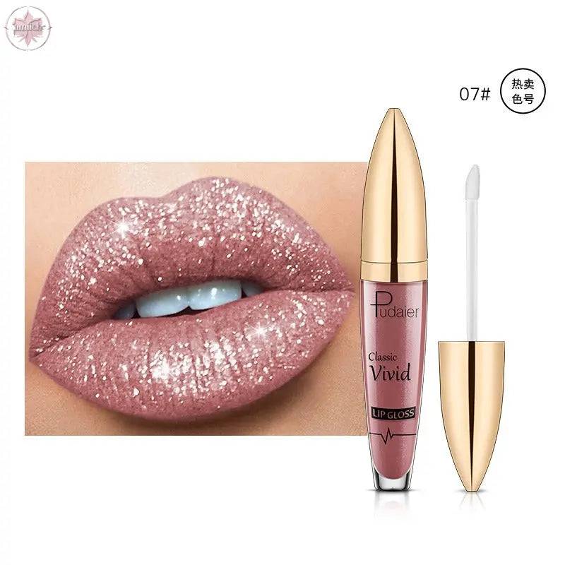 Pudaier matte pearl gloss lip gloss does not stick to cup lip glaze, develops color, liquid lipstick, and lip gloss - Lamiiche