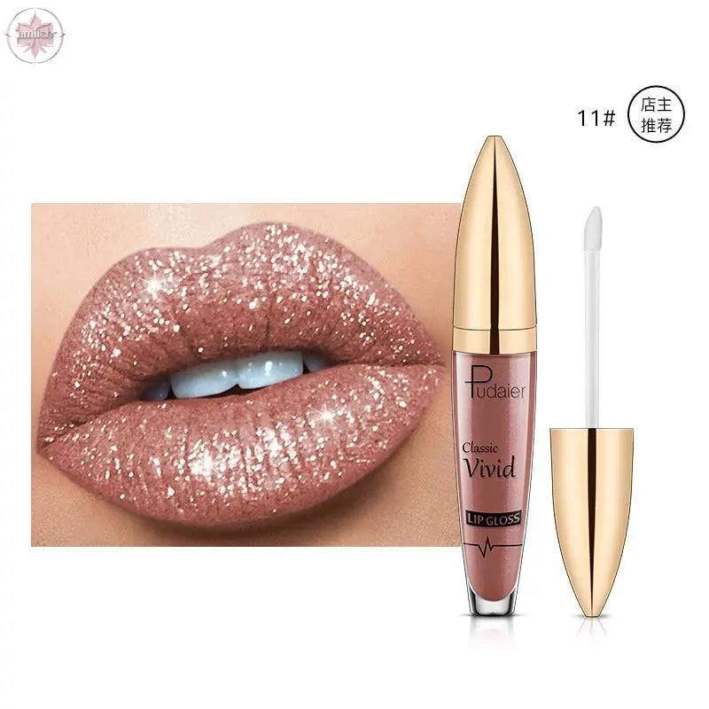 Pudaier matte pearl gloss lip gloss does not stick to cup lip glaze, develops color, liquid lipstick, and lip gloss - Lamiiche