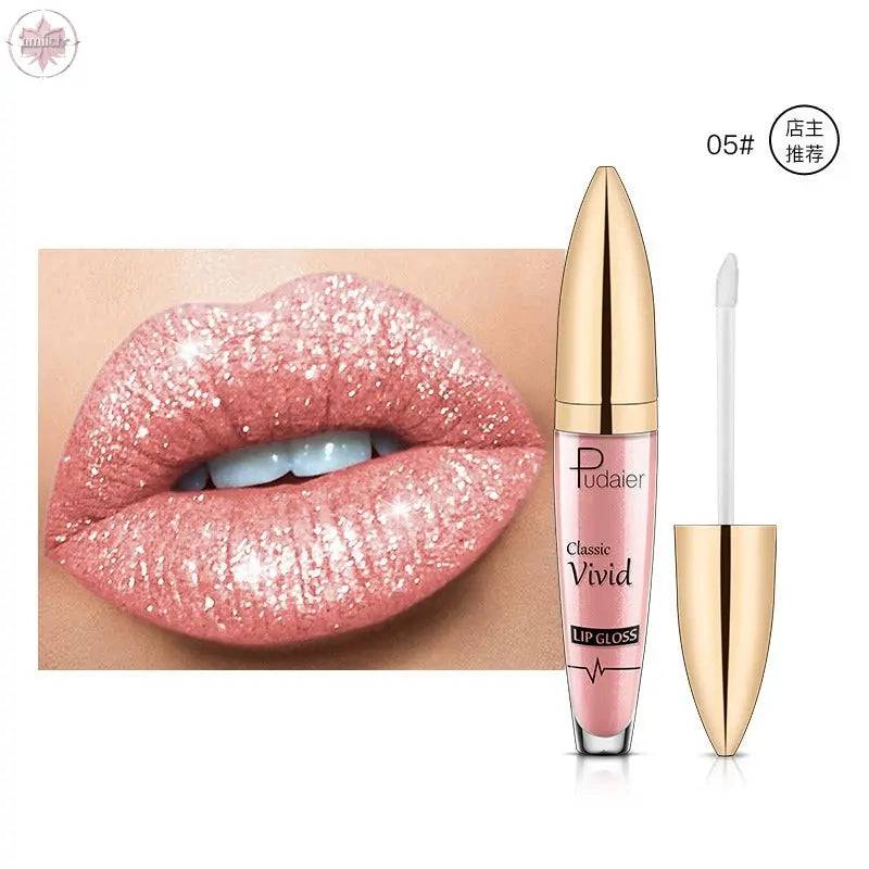 Pudaier matte pearl gloss lip gloss does not stick to cup lip glaze, develops color, liquid lipstick, and lip gloss - Lamiiche