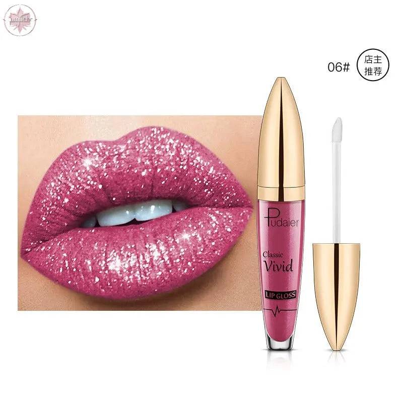 Pudaier matte pearl gloss lip gloss does not stick to cup lip glaze, develops color, liquid lipstick, and lip gloss - Lamiiche