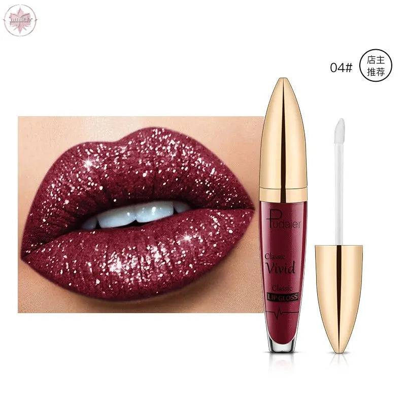 Pudaier matte pearl gloss lip gloss does not stick to cup lip glaze, develops color, liquid lipstick, and lip gloss - Lamiiche