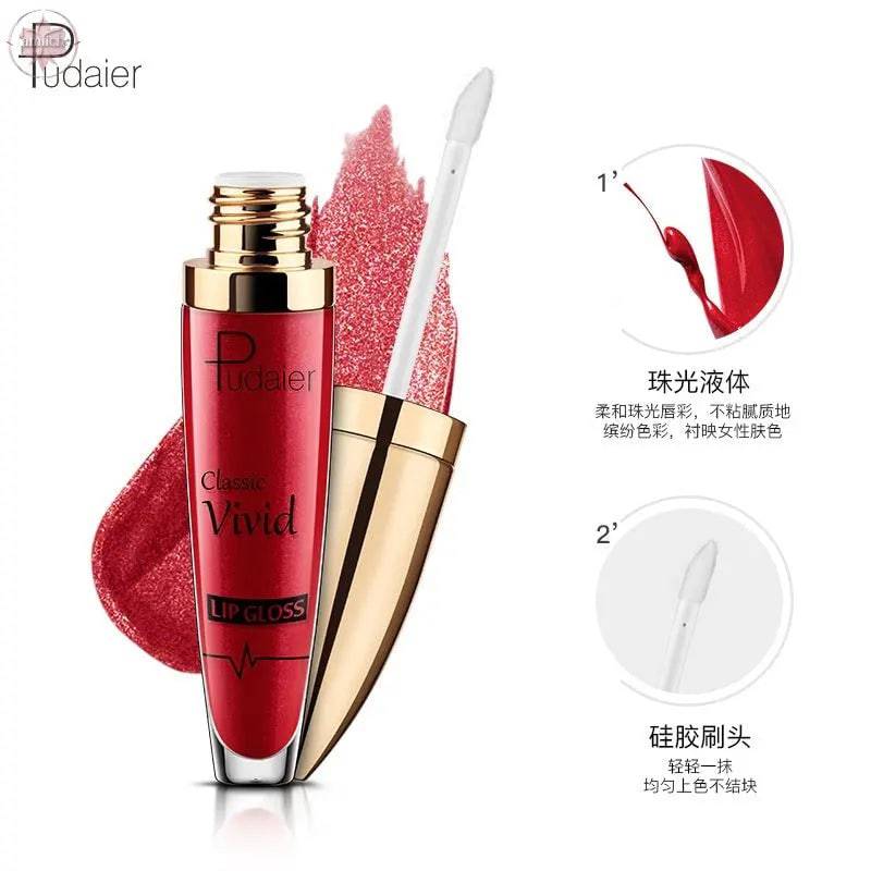 Pudaier matte pearl gloss lip gloss does not stick to cup lip glaze, develops color, liquid lipstick, and lip gloss - Lamiiche