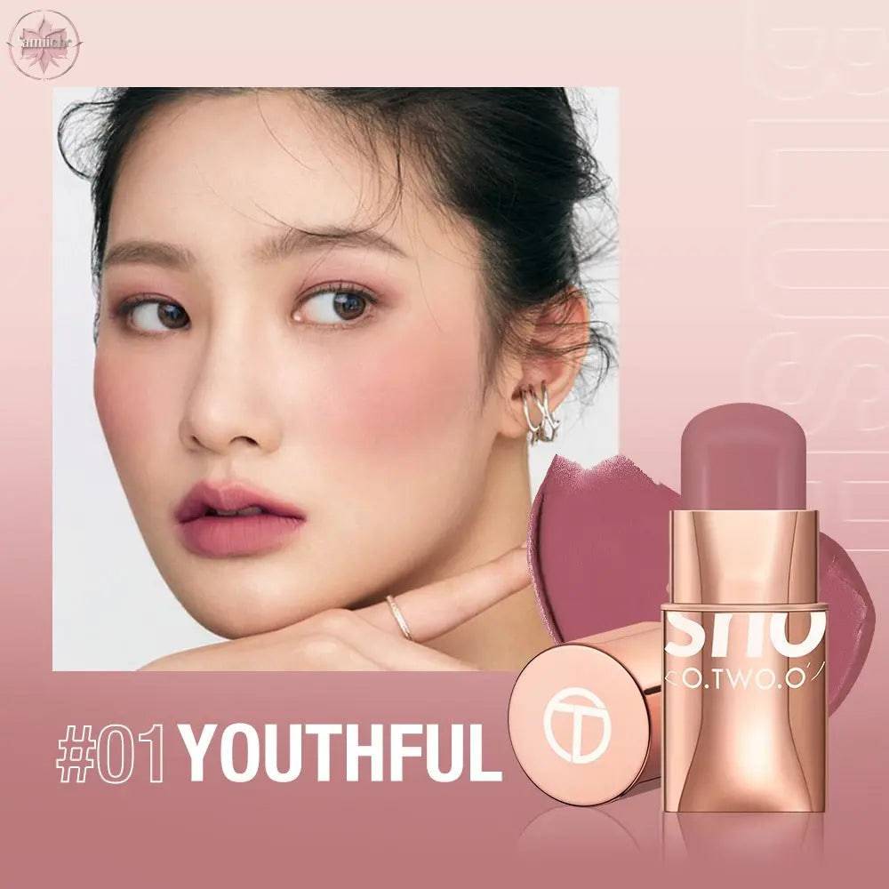 Vigorous and smooth powder blusher cream can improve the appearance and highlight the natural nude makeup powder blusher stick makeup SC049 - Lamiiche