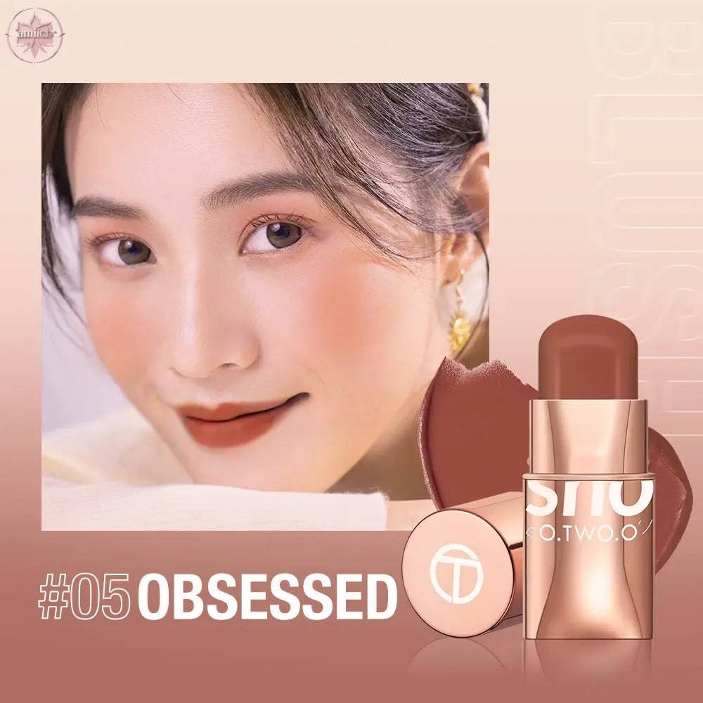 Vigorous and smooth powder blusher cream can improve the appearance and highlight the natural nude makeup powder blusher stick makeup SC049 - Lamiiche