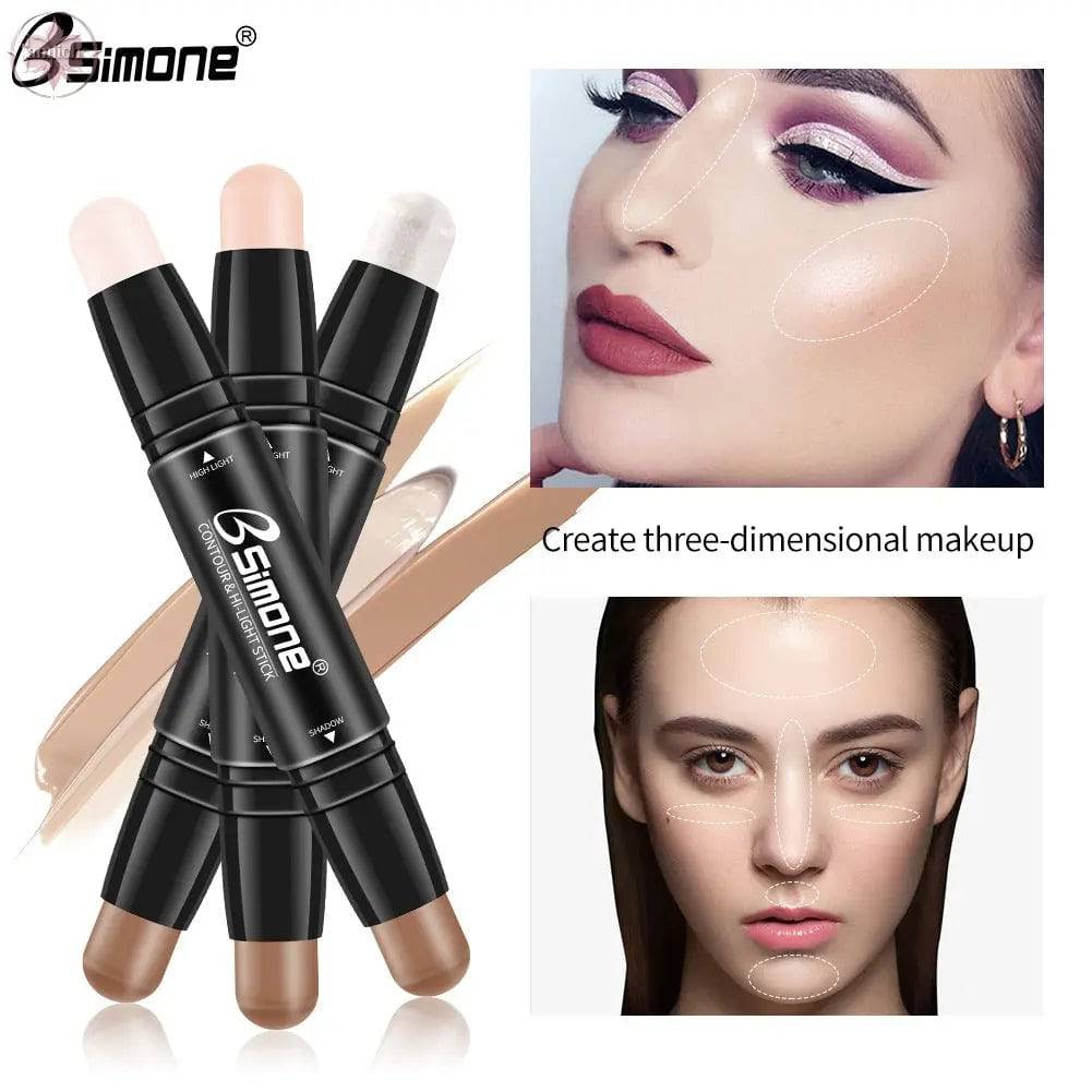 Double-Ended Highlighting Stick Concealer Nose-Shadow Highlighter To Fix Spots Side Shadow Highlighter Stick - Lamiiche