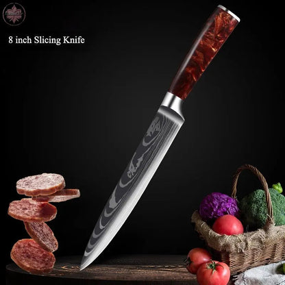 Kitchen Knives Professional Chef Knives Kitchen Knife Japanese 5CR15 440C High Carbon Stainless Steel Pattern Knife  Lamiiche