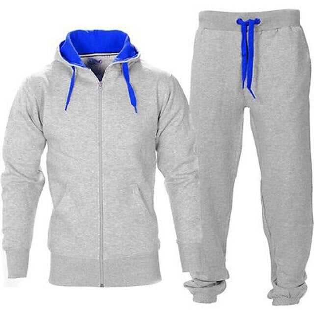 Casual Solid Tracksuit Zipper Hooded Sweatshirt