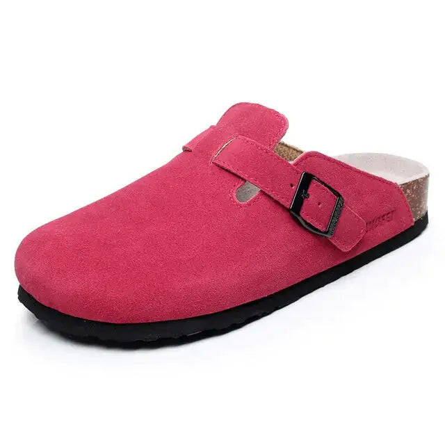 Baotou Women Closed Toe Cork Slippers 