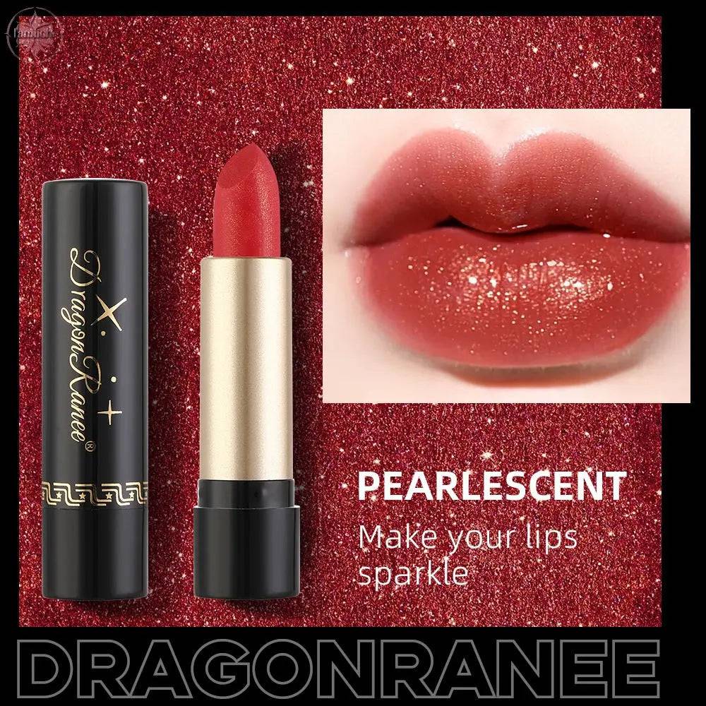 Gilt Pearlescent Dragon Fruit Peach Pink Lipstick Slightly Flashing Lipstick Moisturizing And Shining With Fine Flashing Bean Paste Mermaid - Lamiiche