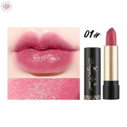 Gilt Pearlescent Dragon Fruit Peach Pink Lipstick Slightly Flashing Lipstick Moisturizing And Shining With Fine Flashing Bean Paste Mermaid - Lamiiche