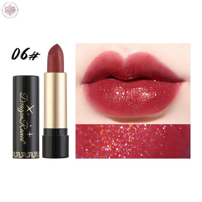 Gilt Pearlescent Dragon Fruit Peach Pink Lipstick Slightly Flashing Lipstick Moisturizing And Shining With Fine Flashing Bean Paste Mermaid - Lamiiche