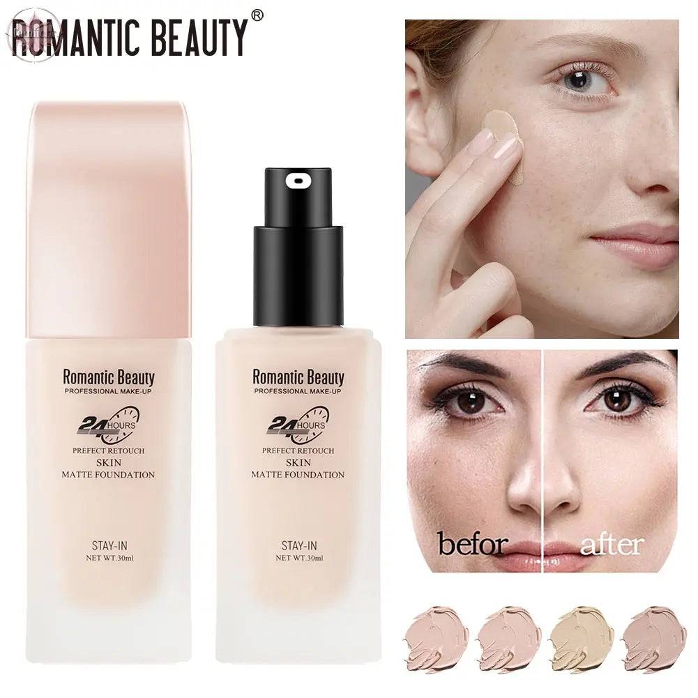 Romantic Beauty 30ml Long-Lasting Oil Control Non-Removal Foundation Concealer And Moisturizer Makeup Foundation - Lamiiche