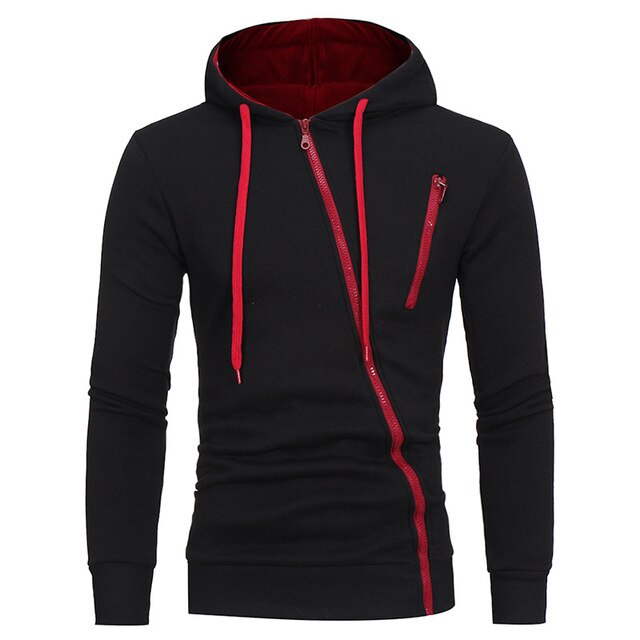 Casual Solid Tracksuit Zipper Hooded Sweatshirt