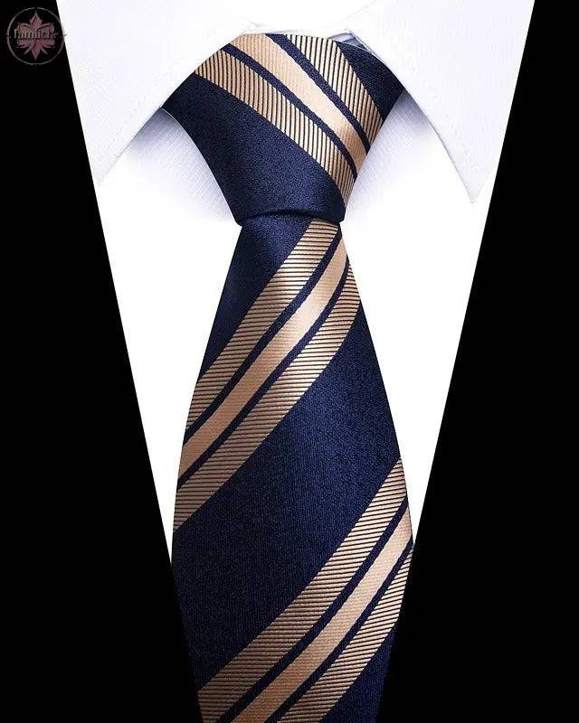 Men's 8cm Business Professional Striped Tie Wedding Suit Accessories Polyester Tie Men - Lamiiche