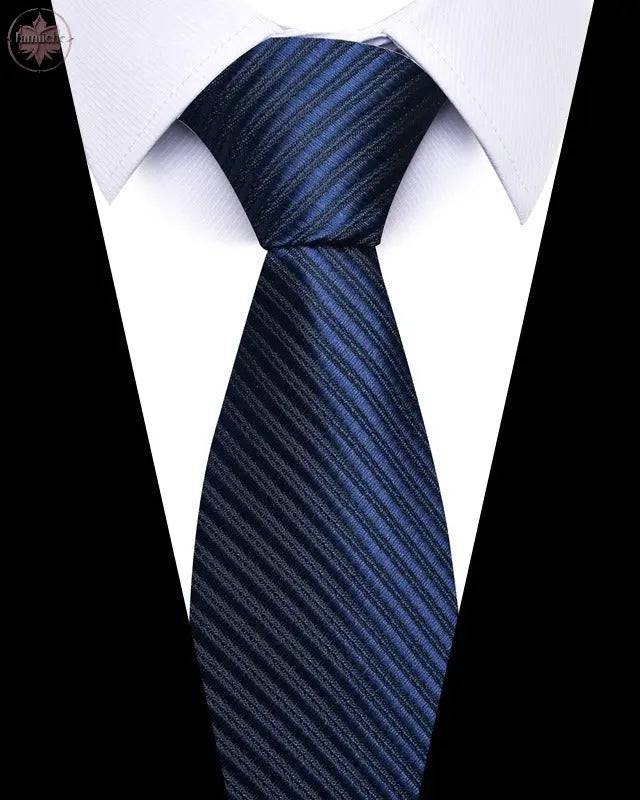 Men's 8cm Business Professional Striped Tie Wedding Suit Accessories Polyester Tie Men - Lamiiche