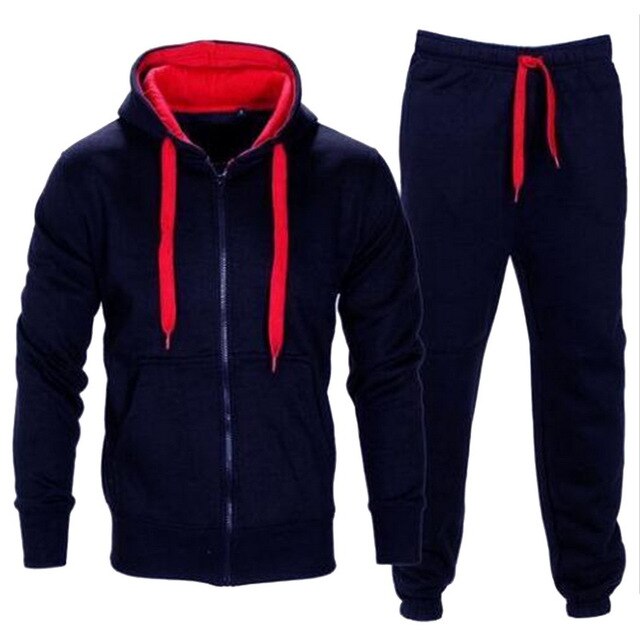Casual Solid Tracksuit Zipper Hooded Sweatshirt
