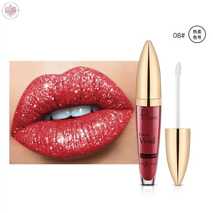 Pudaier matte pearl gloss lip gloss does not stick to cup lip glaze, develops color, liquid lipstick, and lip gloss  Lamiiche