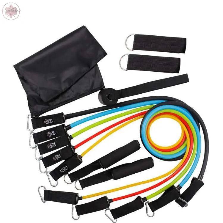 17-Piece Set 150 Lbs Chest Expander Latex Home Training Elastic Band Resistance Bands gym equipment for home bodybuilding - Lamiiche