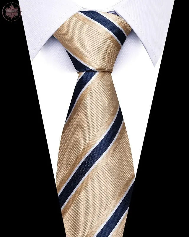 Men's 8cm Business Professional Striped Tie Wedding Suit Accessories Polyester Tie Men  Lamiiche